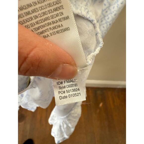 Eileen West Blue & White Floral Cotton Nightgown Size 3X - Picture 8 of 10